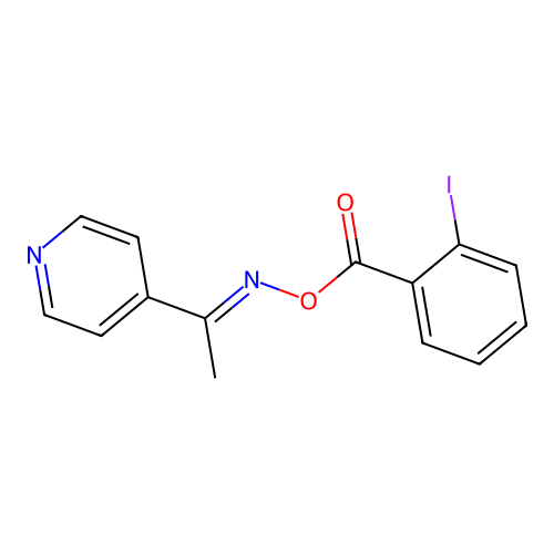 (2-iodophenyl)({[(1E)-1-(pyridin-4-yl)ethylidene]amino}oxy)methanone structure