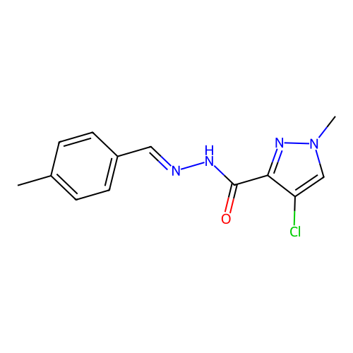 4-chloro-1-methyl-N'-(4-methylbenzylidene)-1H-pyrazole-3-carbohydrazide structure