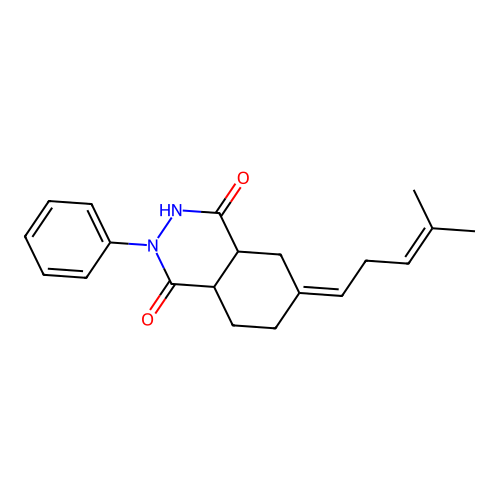 (Z)-6-(4-methylpent-3-en-1-ylidene)-2-phenyloctahydrophthalazine-1,4-dione structure