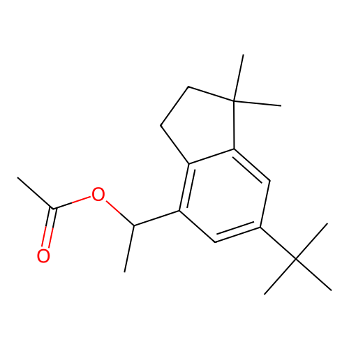 1-(6-tert-butyl-1,1-dimethyl-2,3-dihydro-1H-inden-4-yl)ethyl acetate structure