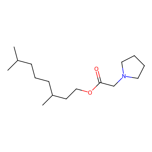 3,7-Dimethyloctyl 2-pyrrolidin-1-ylacetate structure