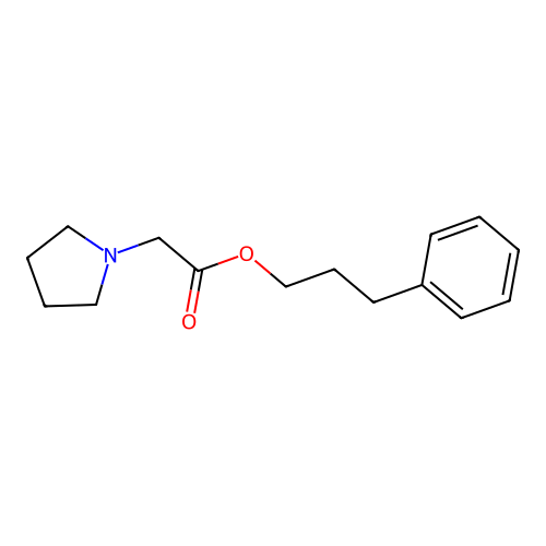 3-Phenylpropyl pyrrolidin-1-ylacetate structure