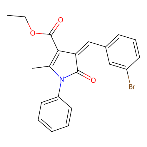 ethyl (4Z)-4-[(3-bromophenyl)methylidene]-2-methyl-5-oxo-1-phenylpyrrole-3-carboxylate structure