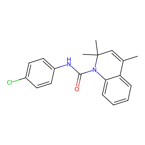 N-(4-chlorophenyl)-2,2,4-trimethylquinoline-1(2H)-carboxamide structure