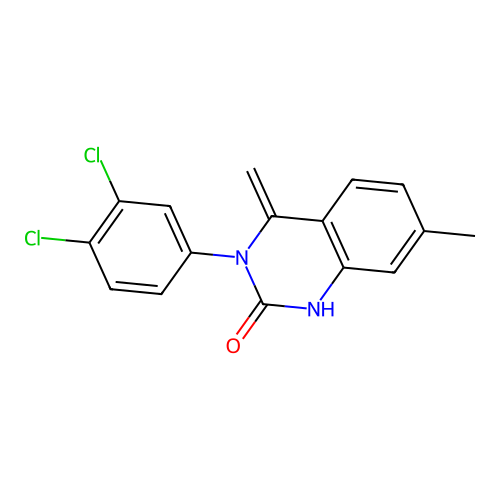 3-(3,4-dichlorophenyl)-7-methyl-4-methylidene-3,4-dihydroquinazolin-2(1H)-one structure
