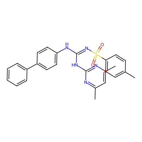 1-(4,6-dimethylpyrimidin-2-yl)-2-(4-methylphenyl)sulfonyl-3-(4-phenylphenyl)guanidine structure