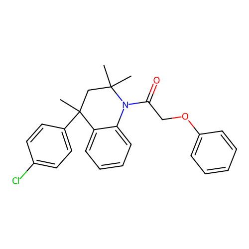 1-(4-(4-chlorophenyl)-2,2,4-trimethyl-3,4-dihydroquinolin-1(2H)-yl)-2-phenoxyethanone structure