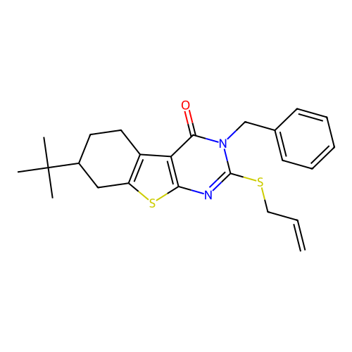 2-(ALLYLSULFANYL)-3-BENZYL-7-(TERT-BUTYL)-5,6,7,8-TETRAHYDRO[1]BENZOTHIENO[2,3-D]PYRIMIDIN-4(3H)-ONE structure