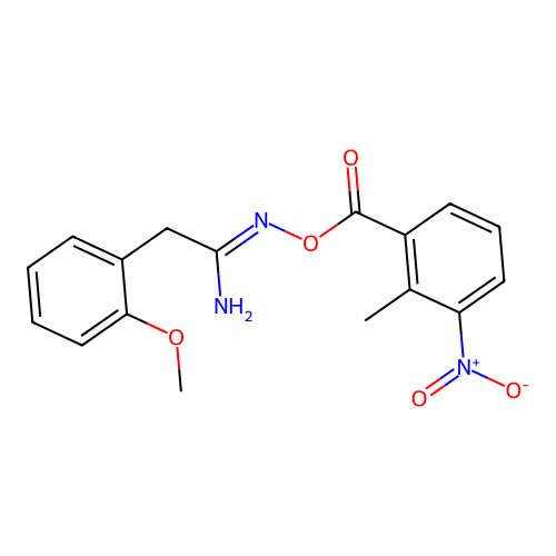 2-(2-methoxyphenyl)-N'-[(2-methyl-3-nitrobenzoyl)oxy]ethanimidamide structure