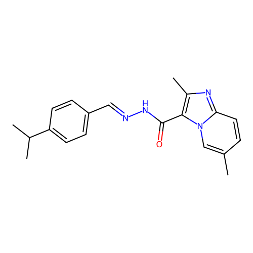 N'-(4-isopropylbenzylidene)-2,6-dimethylimidazo[1,2-a]pyridine-3-carbohydrazide structure