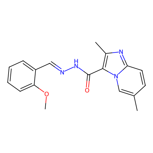 N'-(2-methoxybenzylidene)-2,6-dimethylimidazo[1,2-a]pyridine-3-carbohydrazide structure