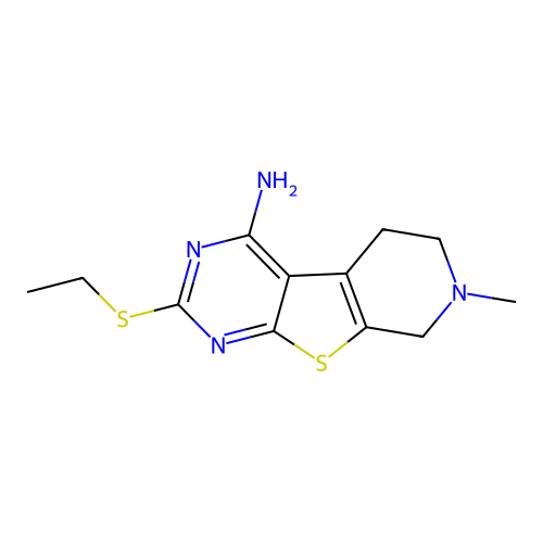 2-(ethylthio)-7-methyl-6,8-dihydro-5H-pyrido[4,5]thieno[1,2-c]pyrimidin-4-amine structure