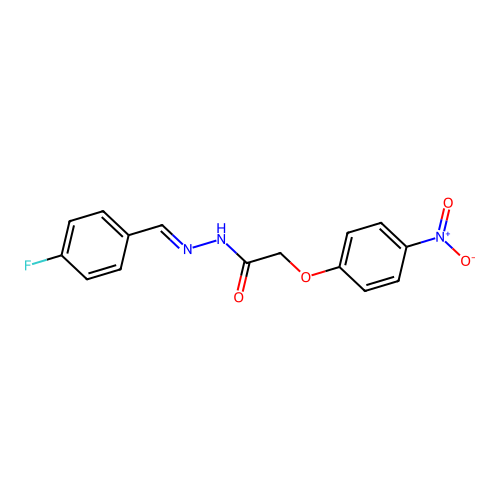 N-[(4-fluorophenyl)methylideneamino]-2-(4-nitrophenoxy)acetamide structure