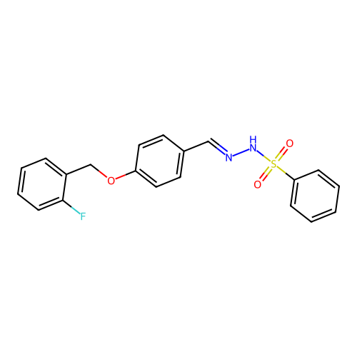N'-{4-[(2-fluorobenzyl)oxy]benzylidene}benzenesulfonohydrazide structure