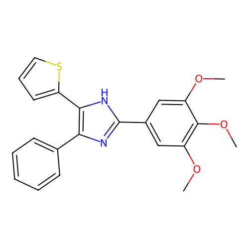 5-Phenyl-4-thiophen-2-yl-2-(3,4,5-trimethoxy-phenyl)-1H-imidazole structure