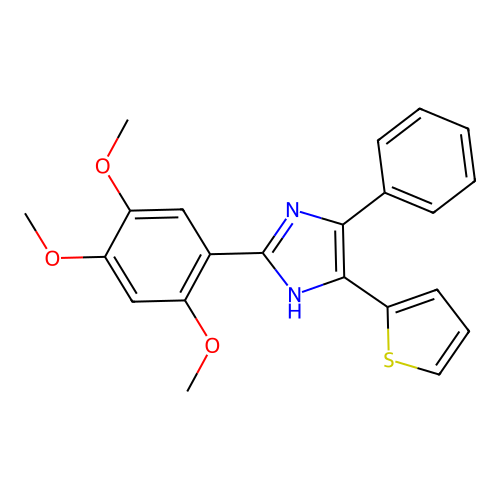 4-phenyl-5-(thiophen-2-yl)-2-(2,4,5-trimethoxyphenyl)-1H-imidazole structure