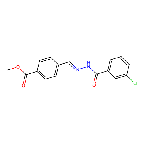Methyl 4-[[(3-chlorobenzoyl)hydrazinylidene]methyl]benzoate structure