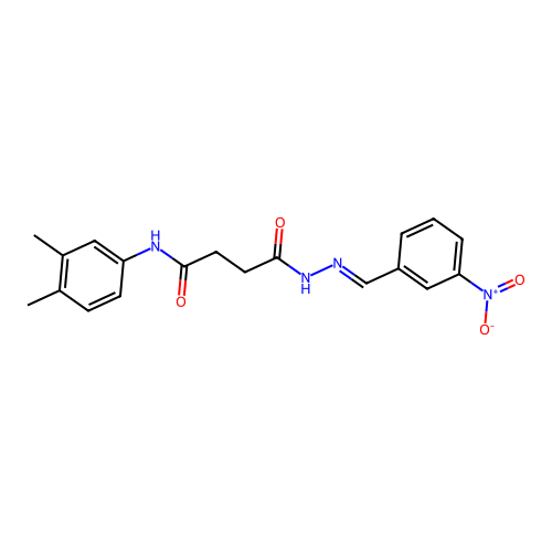 N-(3,4-dimethylphenyl)-4-(2-{3-nitrobenzylidene}hydrazino)-4-oxobutanamide structure