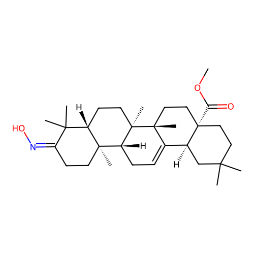 3-(Hydroxyimino)-olean-12-en-28-oic acid methyl ester structure