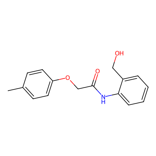 N-[2-(hydroxymethyl)phenyl]-2-(4-methylphenoxy)acetamide structure
