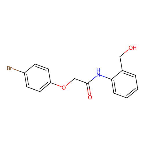 2-(4-bromophenoxy)-N-[2-(hydroxymethyl)phenyl]acetamide structure