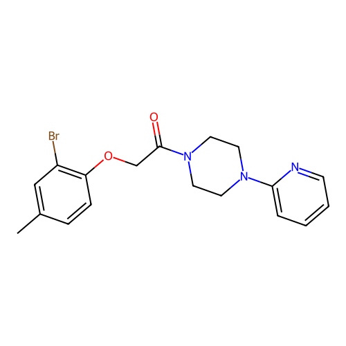 2-(2-Bromo-4-methylphenoxy)-1-[4-(pyridin-2-yl)piperazin-1-yl]ethanone structure
