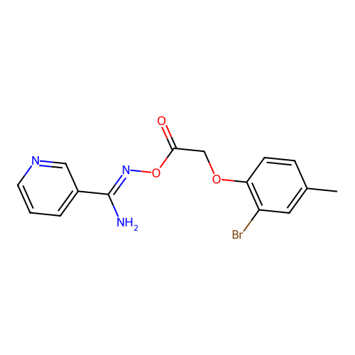 N'-{[2-(2-bromo-4-methylphenoxy)acetyl]oxy}pyridine-3-carboximidamide structure