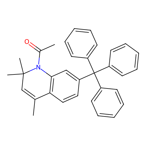 1-(2,2,4-trimethyl-7-tritylquinolin-1(2H)-yl)ethanone structure