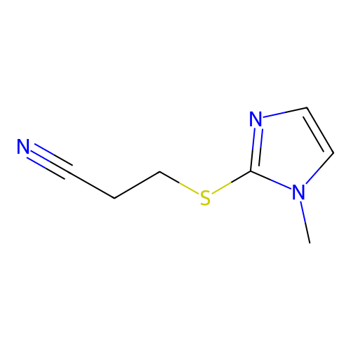 3-[(1-methyl-1H-imidazol-2-yl)sulfanyl]propanenitrile structure