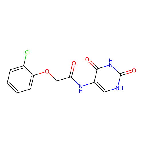 2-(2-chlorophenoxy)-N-(2,4-dioxo-1H-pyrimidin-5-yl)acetamide structure