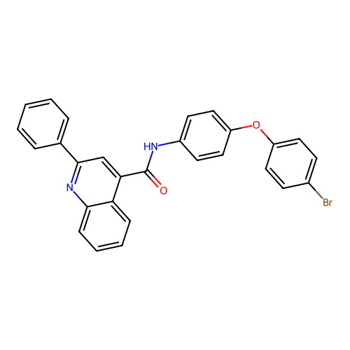 N-[4-(4-bromophenoxy)phenyl]-2-phenylquinoline-4-carboxamide structure