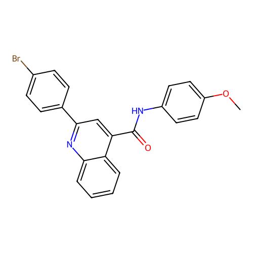 2-(4-bromophenyl)-N-(4-methoxyphenyl)quinoline-4-carboxamide structure