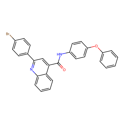 2-(4-bromophenyl)-N-(4-phenoxyphenyl)quinoline-4-carboxamide structure
