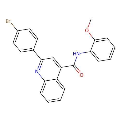 2-(4-bromophenyl)-N-(2-methoxyphenyl)quinoline-4-carboxamide structure