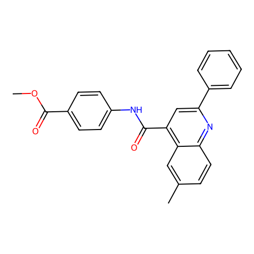 Methyl 4-(6-methyl-2-phenylquinoline-4-amido)benzoate structure