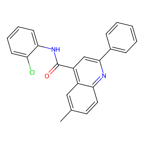 N-(2-chlorophenyl)-6-methyl-2-phenylquinoline-4-carboxamide structure