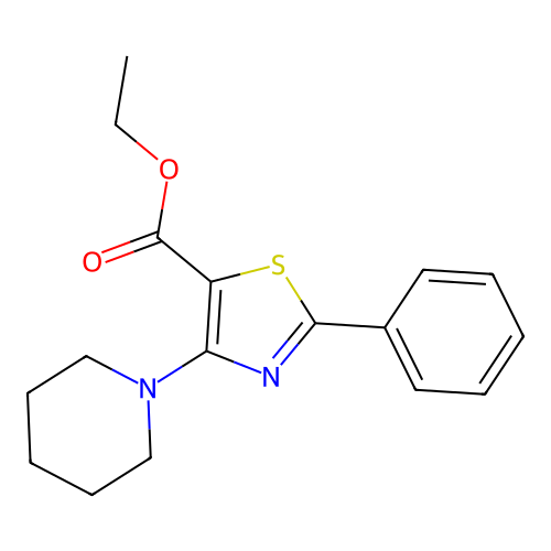 2-Phenyl-4-piperidin-1-yl-thiazole-5-carboxylic Acid Ethyl Ester structure