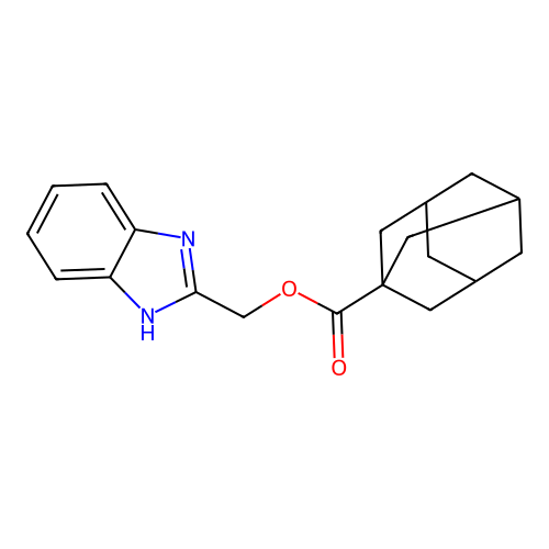 1H-benzimidazol-2-ylmethyl 1-adamantanecarboxylate structure