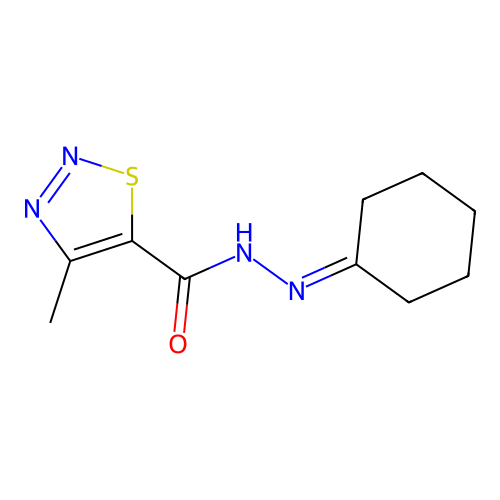 N'-cyclohexylidene-4-methyl-1,2,3-thiadiazole-5-carbohydrazide structure