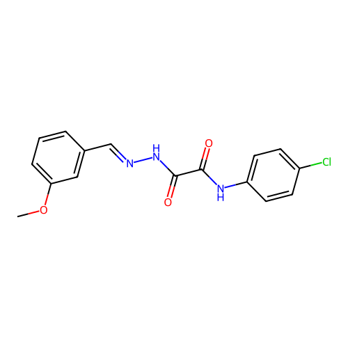N-(4-chlorophenyl)-N'-[(E)-(3-methoxyphenyl)methylideneamino]oxamide structure