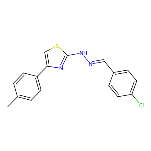 4-Chlorobenzaldehyde [4-(4-methylphenyl)-1,3-thiazol-2-yl]hydrazone structure