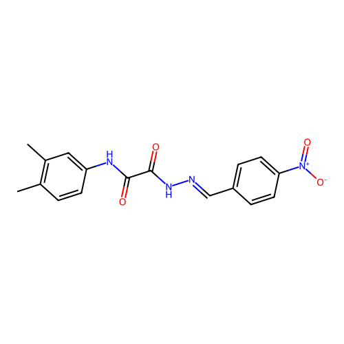 N-(3,4-dimethylphenyl)-N'-[(E)-(4-nitrophenyl)methylideneamino]oxamide structure
