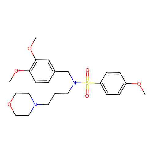N-(3,4-dimethoxybenzyl)-4-methoxy-N-[3-(morpholin-4-yl)propyl]benzenesulfonamide structure