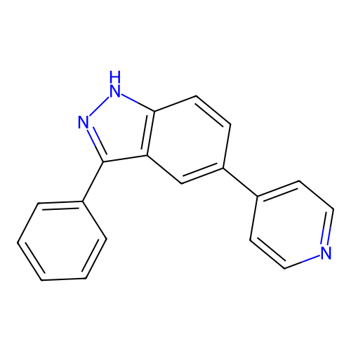 3-phenyl-5-(pyridin-4-yl)-1H-indazole structure