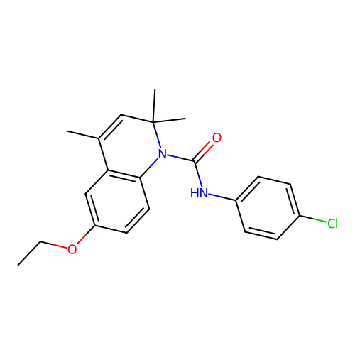 N-(4-chlorophenyl)-6-ethoxy-2,2,4-trimethylquinoline-1(2H)-carboxamide structure