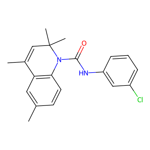 N-(3-chlorophenyl)-2,2,4,6-tetramethylquinoline-1(2H)-carboxamide structure