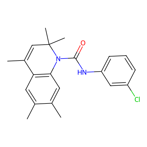 N-(3-chlorophenyl)-2,2,4,6,7-pentamethylquinoline-1(2H)-carboxamide structure