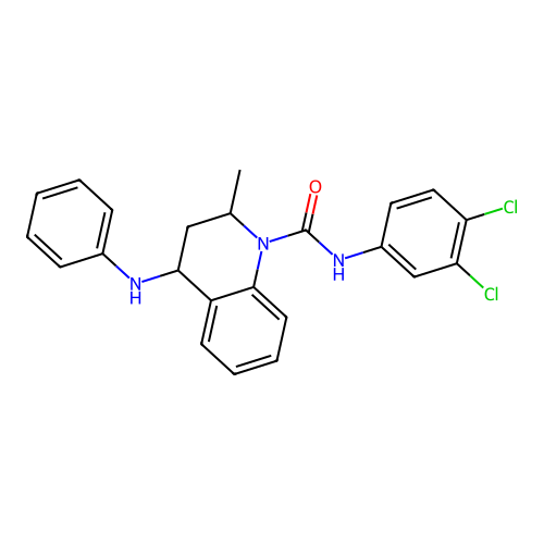 4-anilino-N-(3,4-dichlorophenyl)-2-methyl-3,4-dihydro-2H-quinoline-1-carboxamide structure