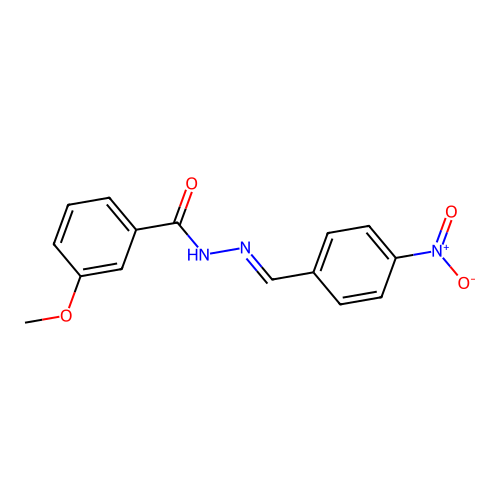 3-methoxy-N-[(E)-(4-nitrophenyl)methylideneamino]benzamide structure