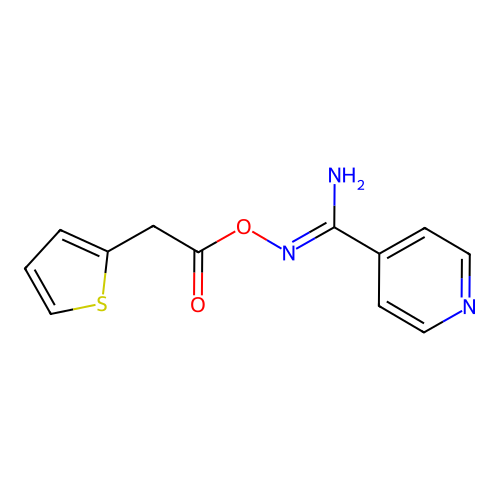 [[Amino(pyridin-4-yl)methylidene]amino] 2-thiophen-2-ylacetate structure